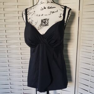 Swimsuits For All Black Bra Built In Tank Top Size 36DD New